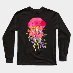 Floral Flower Jellyfish Long Sleeve T-Shirt